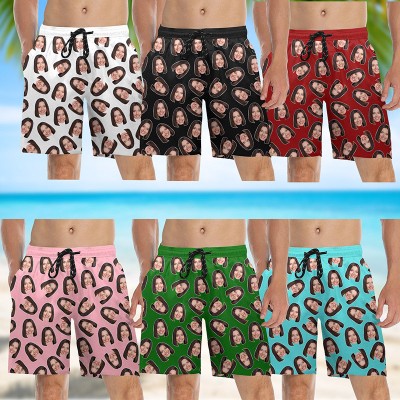 Custom Face Swimsuit Face Swim Trunks Custom Photo Swimwear Bikini Bathing Suit with Face Summer Party Gift