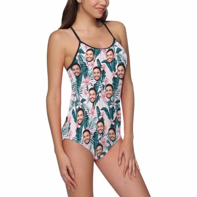 Custom Face Swimsuit Face Custom Photo Swimwear Bikini Bathing Suit with Face Summer Party Gift