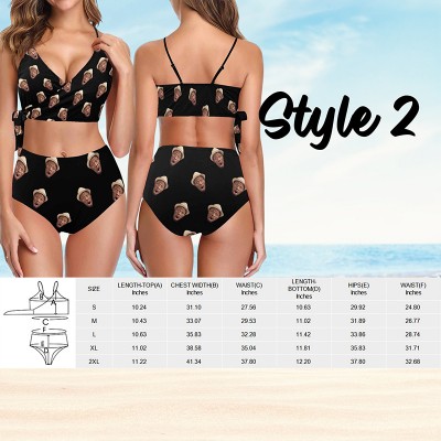 Custom Face Swimsuit Face Custom Photo Swimwear Bikini Bathing Suit with Face Summer Party Gift