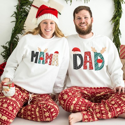 Personalised Christmas Matching Family Sweatshirts Reindeer Hoodie Christmas Jumpers Gift