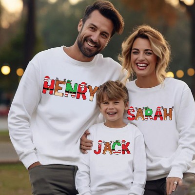 Personalised Christmas Matching Family Christmas Outfit Sweatshirt Hoodie Christmas Gift