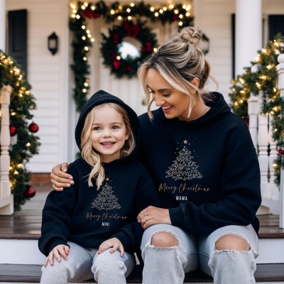 Personalised Mum Dad Mini Baby Family Matching Sweatshirt Hoodie Christmas Gift