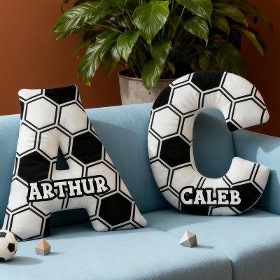 Personalised Baseball Letter Shaped Pillow with Name Sports Fans Xmas Gift for Kids