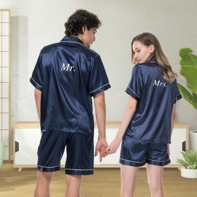 Personalised Couple Satin Pajama Gift for Him Her Anniversary Valentine's Day Gift
