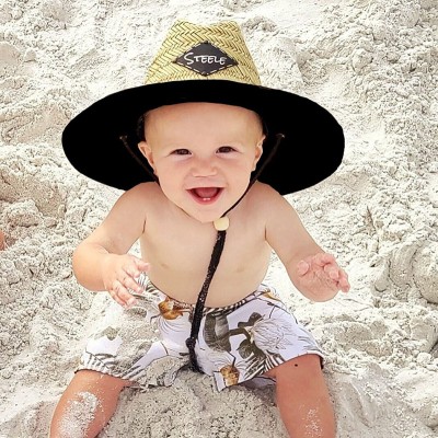Personalised Leather Name Patch Straw Hat Sun Hat Xmas Gift for Toddler Child Adult