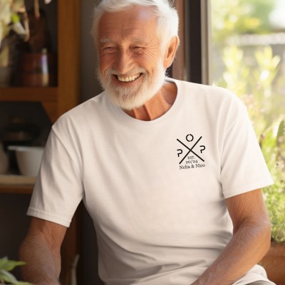 Personalised DAD OPA T-shirt with the Child's Names and EST Christmas Gift