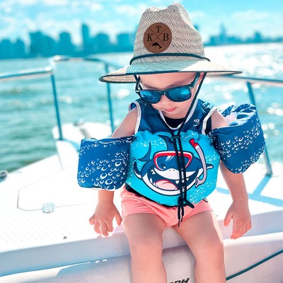 Personalised Leather Name Patch Straw Hat Sun Hat With Initials and Symbols Xmas Gift for Toddler Child Adult