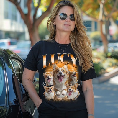 Personalised Photo Bootleg Rap Shirt Gift for Dad Mum Pet Lover